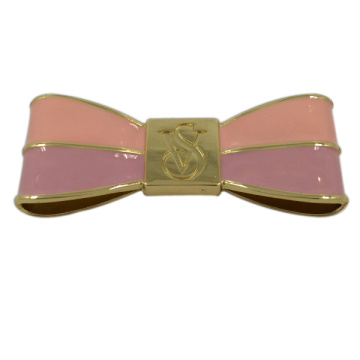 Accesorios de bolso Etiqueta de bowknot pegado metal rosado